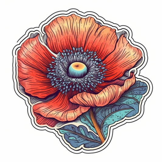 Poppy Flower Vinyl Decal Sticker for Car, Laptop, Tumbler and more # 006222