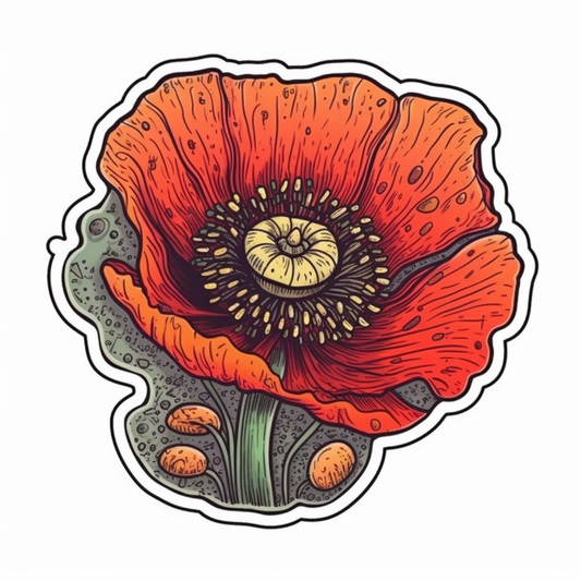 Poppy Flower Vinyl Decal Sticker for Car, Laptop, Tumbler and more # 006203