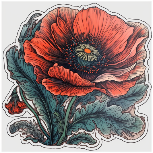 Poppy Flower Vinyl Decal Sticker for Car, Laptop, Tumbler and more # 006234
