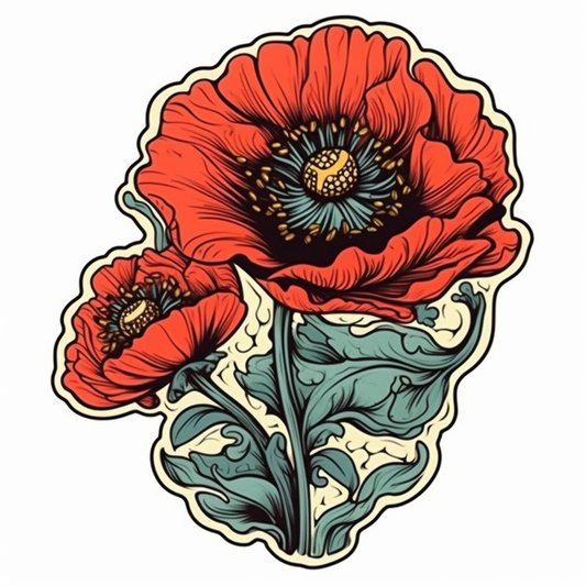 Poppy Flower Vinyl Decal Sticker for Car, Laptop, Tumbler and more # 006228