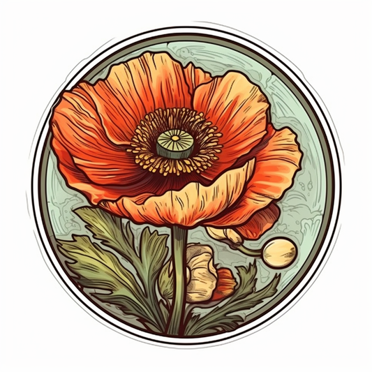 Poppy Flower Vinyl Decal Sticker for Car, Laptop, Tumbler and more # 006230