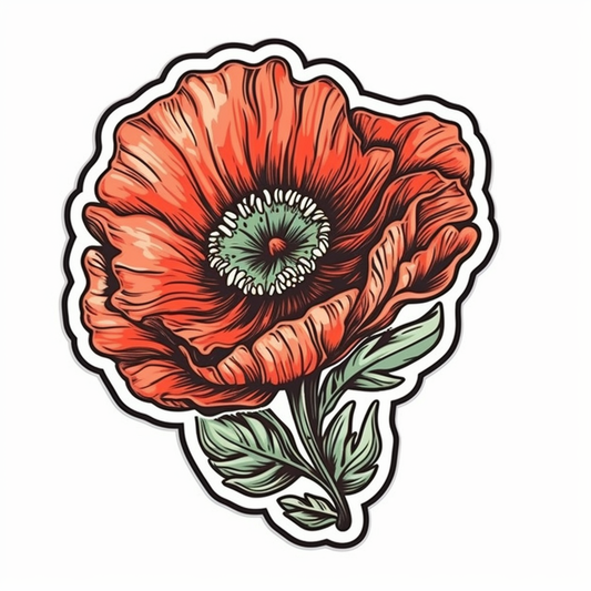 Poppy Flower Vinyl Decal Sticker for Car, Laptop, Tumbler and more # 006229