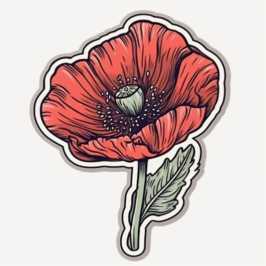 Poppy Flower Vinyl Decal Sticker for Car, Laptop, Tumbler and more # 006224
