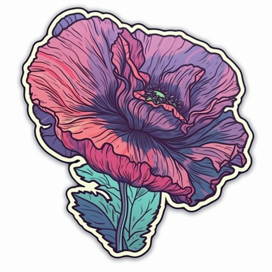 Poppy Flower Vinyl Decal Sticker for Car, Laptop, Tumbler and more # 006218