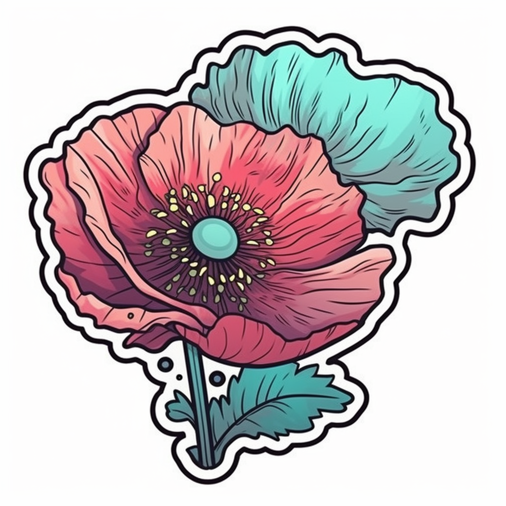 Poppy Flower Vinyl Decal Sticker for Car, Laptop, Tumbler and more # 006216