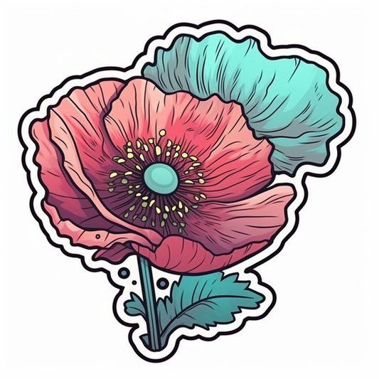 Poppy Flower Vinyl Decal Sticker for Car, Laptop, Tumbler and more # 006216