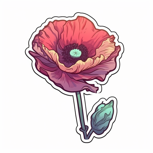 Poppy Flower Vinyl Decal Sticker for Car, Laptop, Tumbler and more # 006200