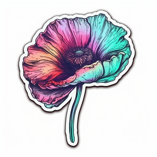 Poppy Flower Vinyl Decal Sticker for Car, Laptop, Tumbler and more # 006211