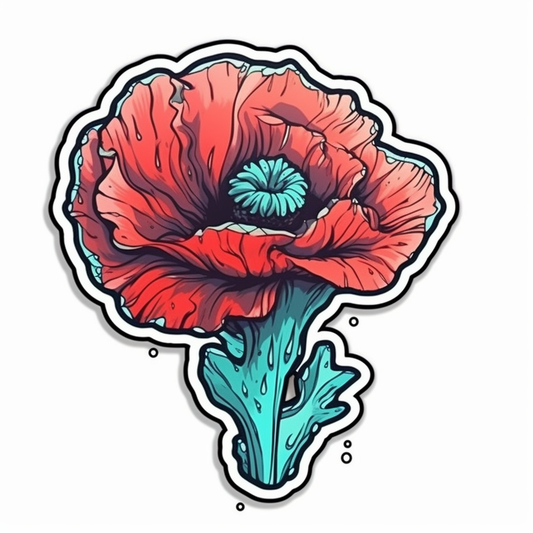 Poppy Flower Vinyl Decal Sticker for Car, Laptop, Tumbler and more # 006207