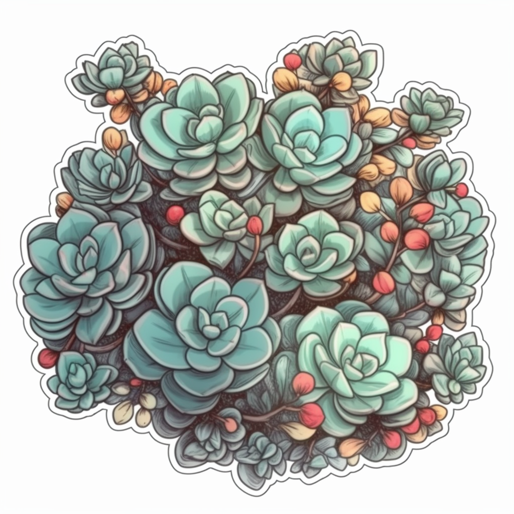 Portualacaria Succulent Vinyl Decal Sticker for Car, Laptop, Tumbler and more # 006676