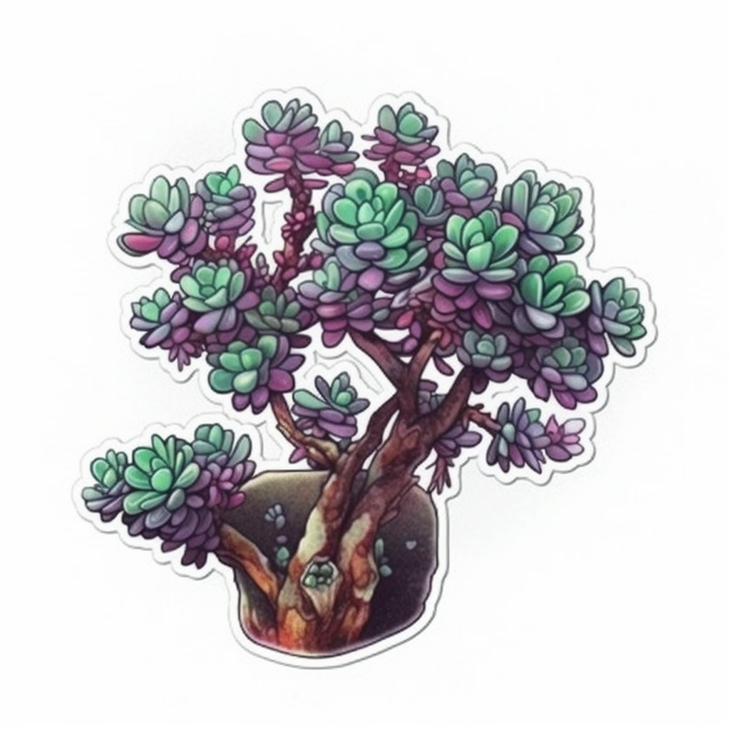 Portualacaria Succulent Vinyl Decal Sticker for Car, Laptop, Tumbler and more # 006658