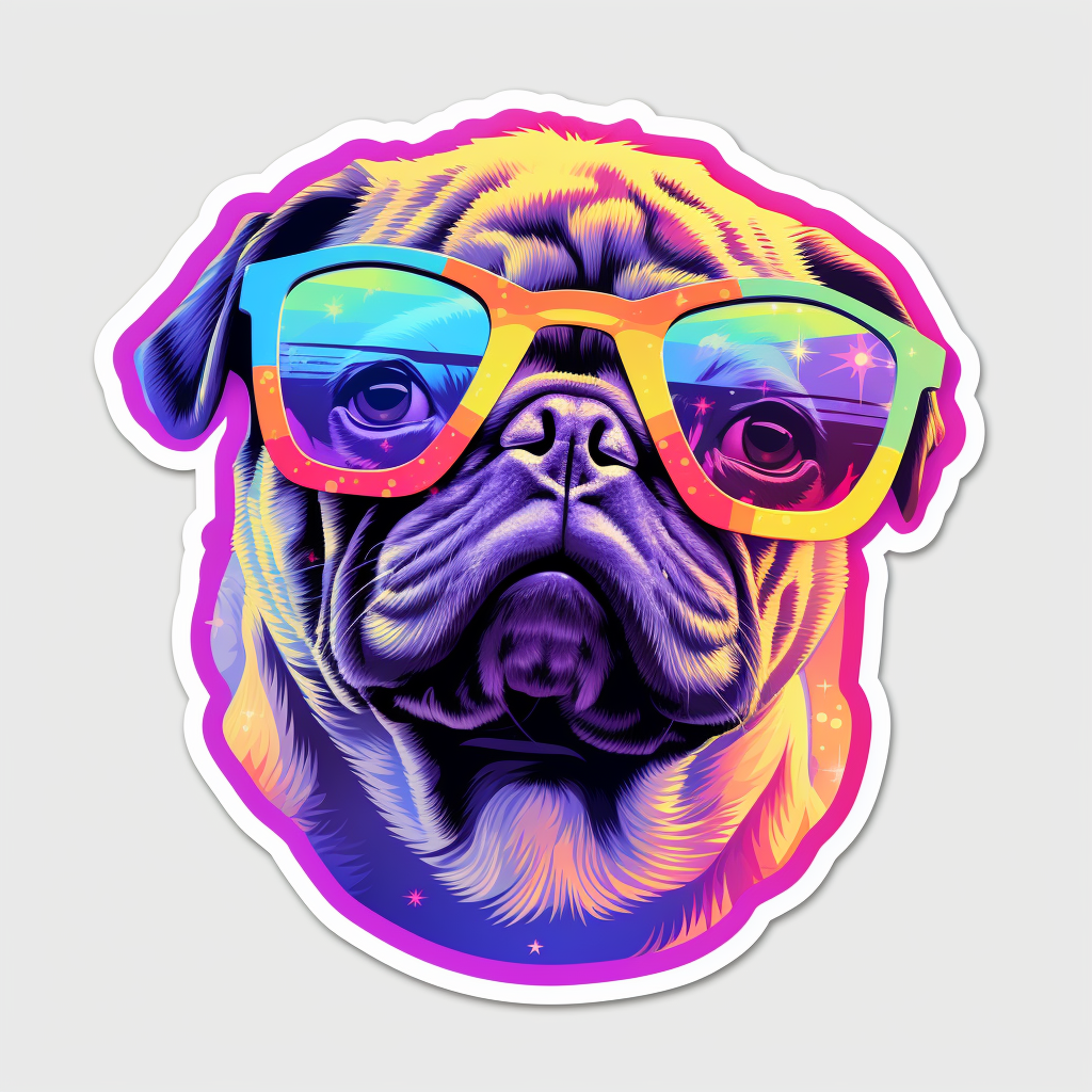 Pug Dog Vinyl Decal Sticker for Car, Laptop, Tumbler and more # 0011376