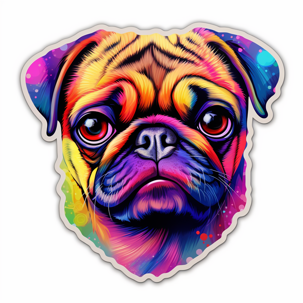 Pug Dog Vinyl Decal Sticker for Car, Laptop, Tumbler and more # 0011368