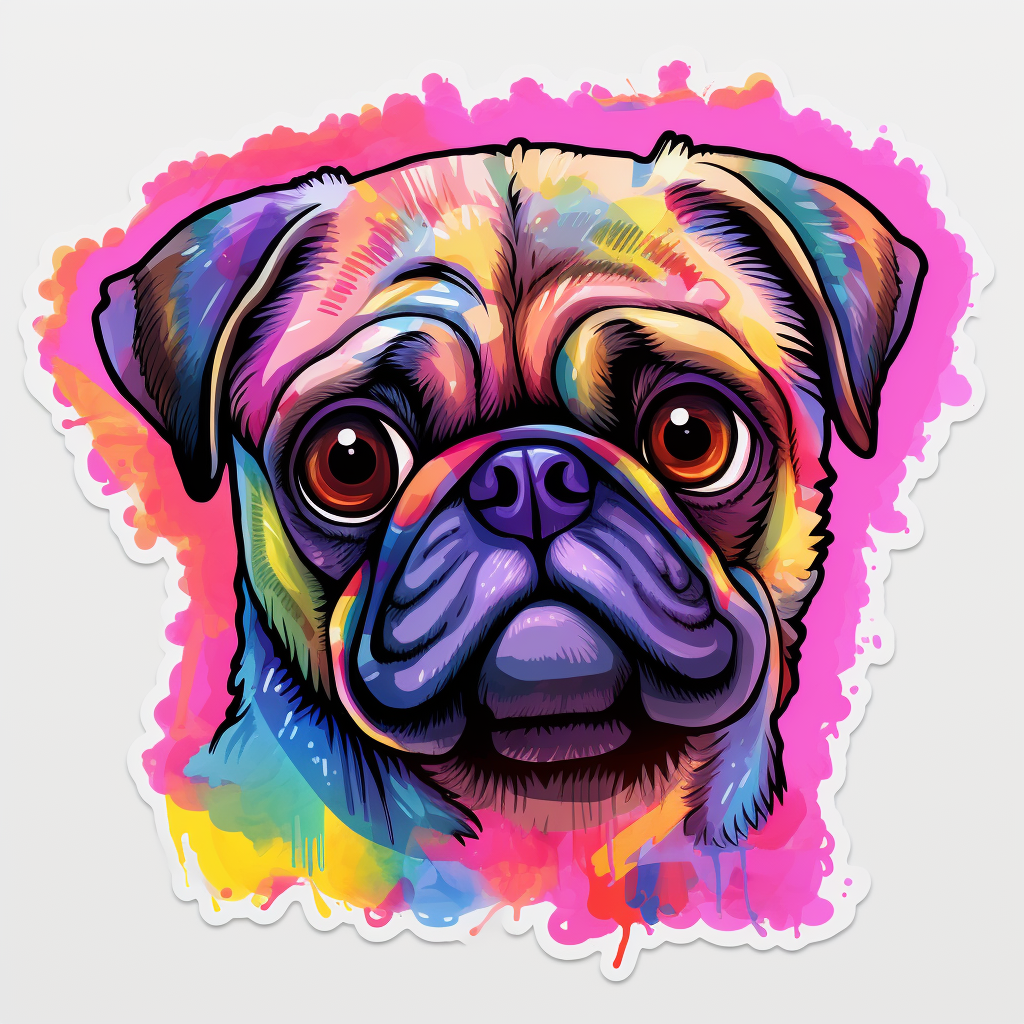 Pug Dog Vinyl Decal Sticker for Car, Laptop, Tumbler and more # 0011364