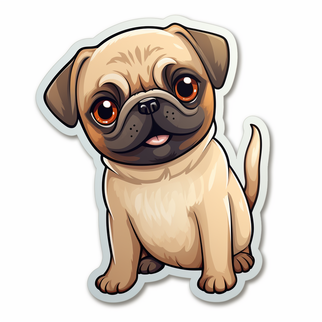 Pug Dog Vinyl Decal Sticker for Car, Laptop, Tumbler and more # 0011383