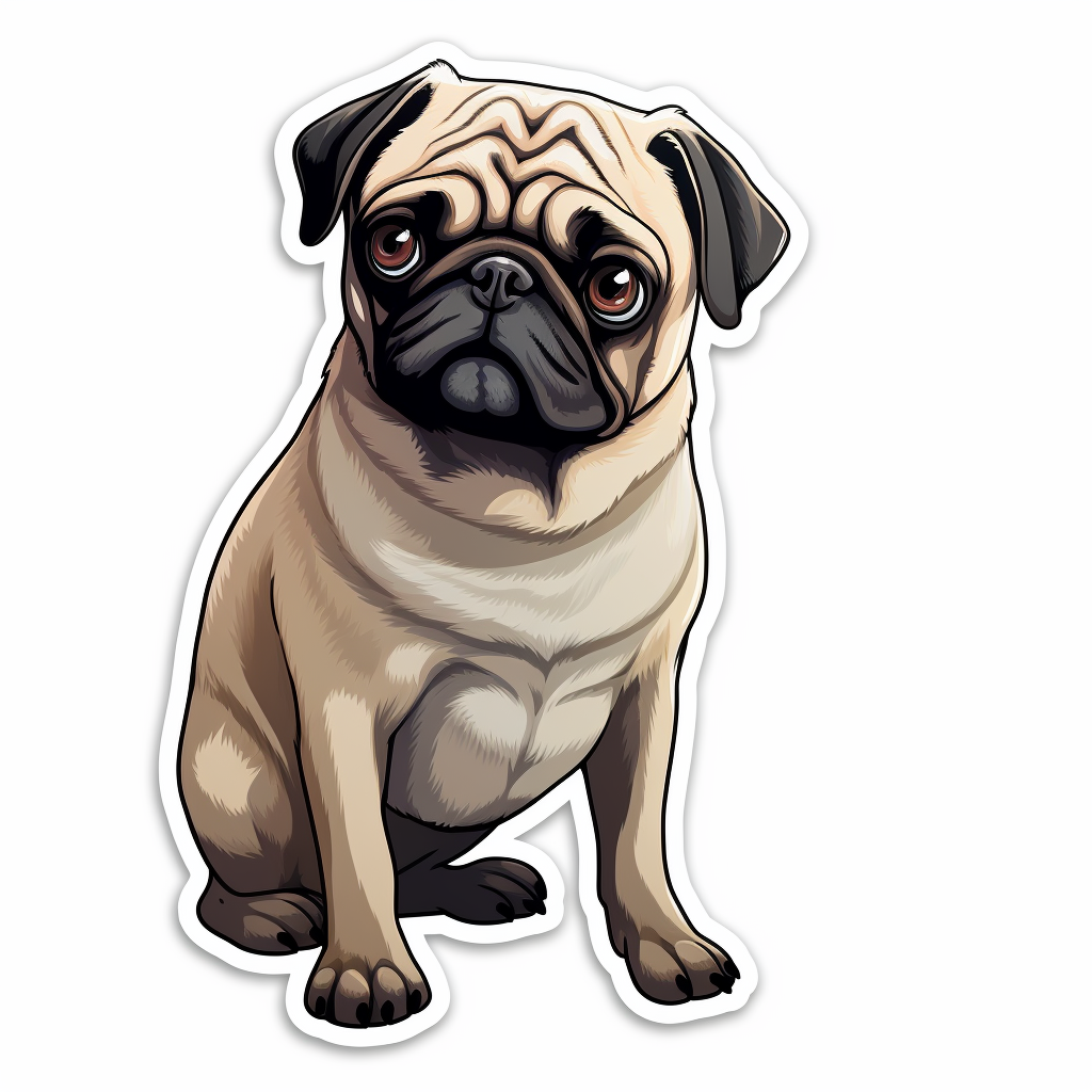 Pug Dog Vinyl Decal Sticker for Car, Laptop, Tumbler and more # 0011389