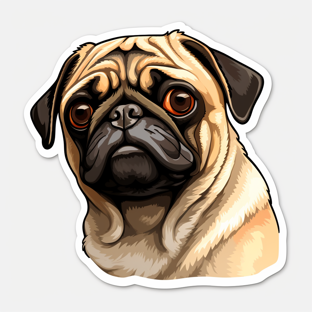 Pug Dog Vinyl Decal Sticker for Car, Laptop, Tumbler and more # 0011374