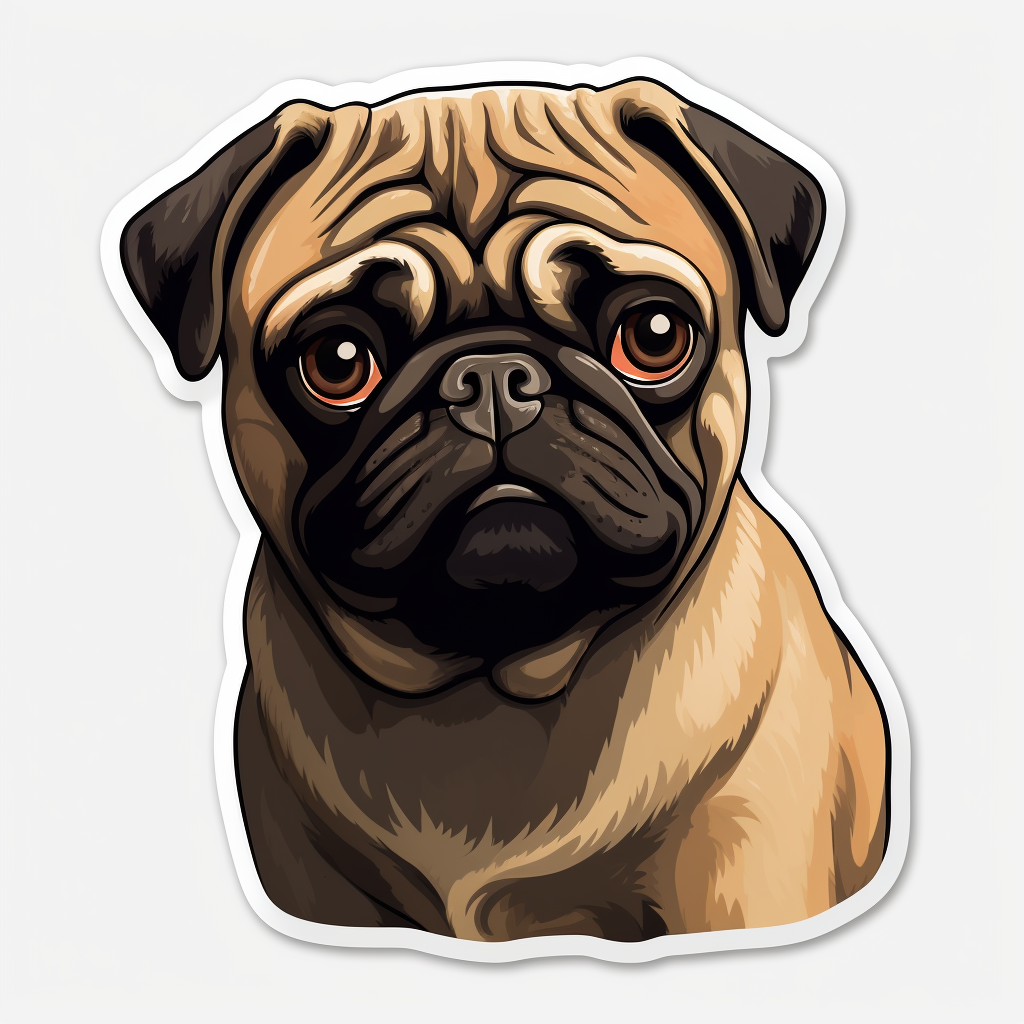 Pug Dog Vinyl Decal Sticker for Car, Laptop, Tumbler and more # 0011381