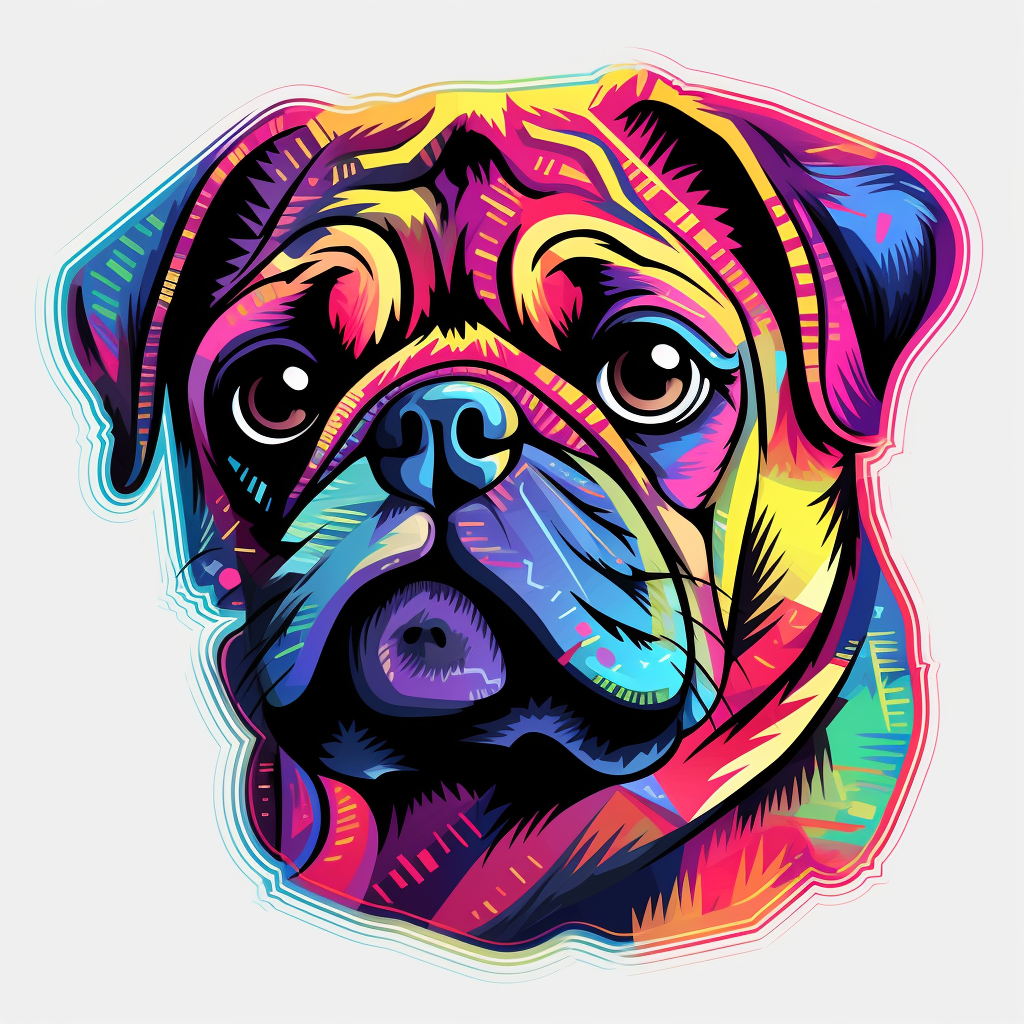 Pug Dog Vinyl Decal Sticker for Car, Laptop, Tumbler and more # 0011356