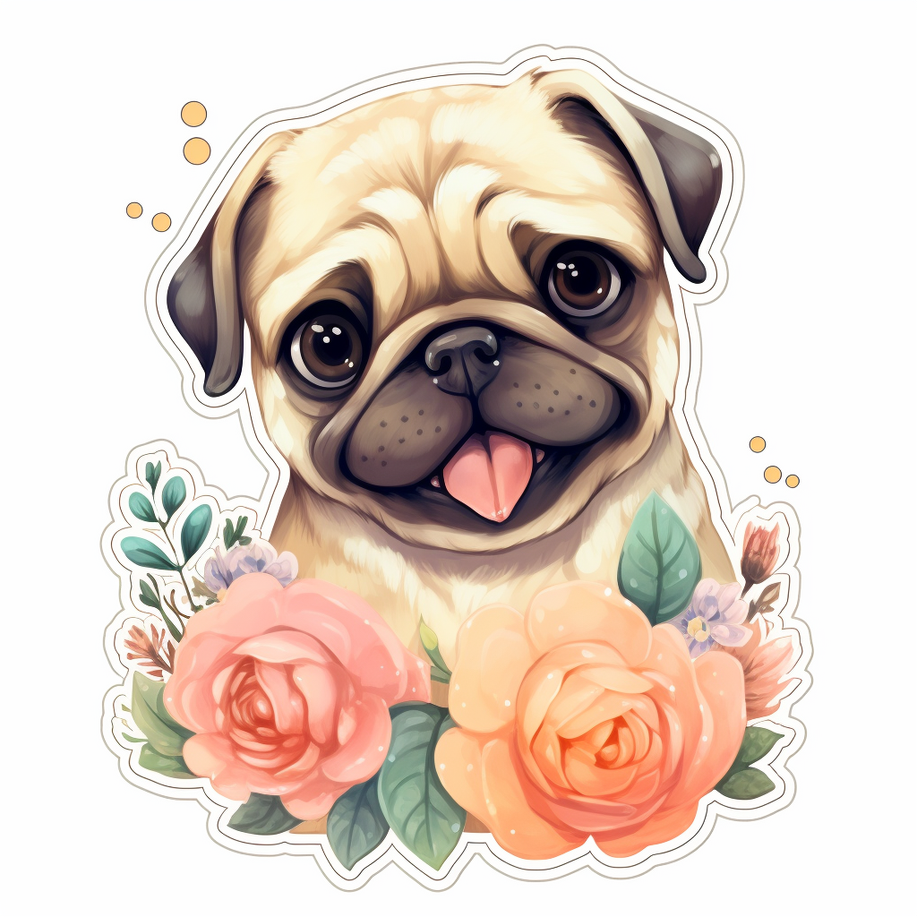 Pug Dog Vinyl Decal Sticker for Car, Laptop, Tumbler and more # 0011392