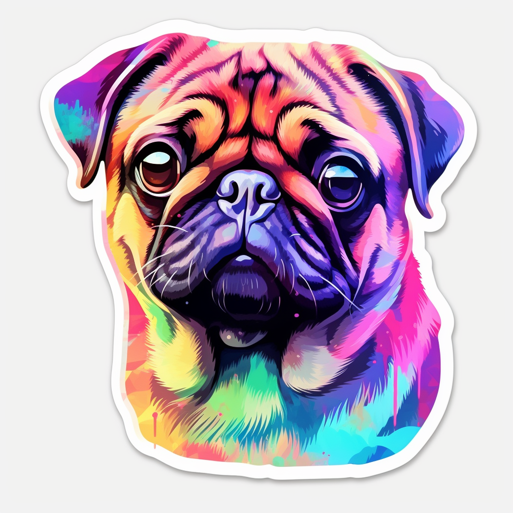 Pug Dog Vinyl Decal Sticker for Car, Laptop, Tumbler and more # 0011385