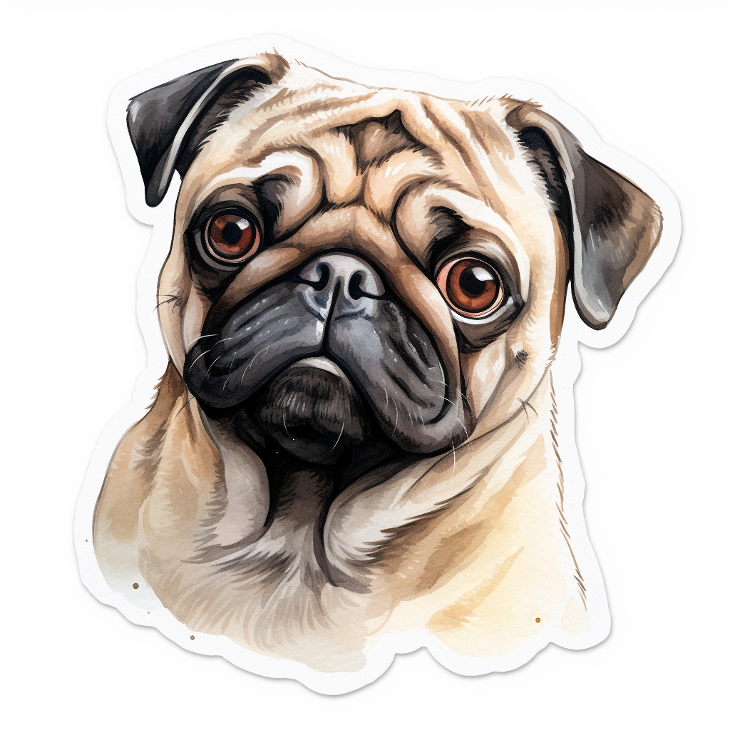 Pug Dog Vinyl Decal Sticker for Car, Laptop, Tumbler and more # 0011382