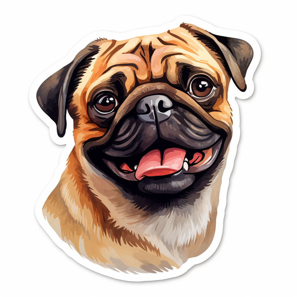 Pug Dog Vinyl Decal Sticker for Car, Laptop, Tumbler and more # 0011386
