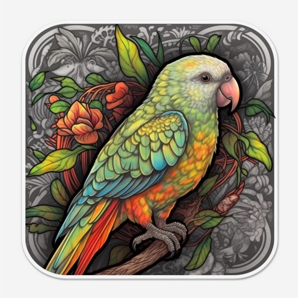 Quaker Parrot Vinyl Decal Sticker for Car, Laptop, Tumbler and more # 003738