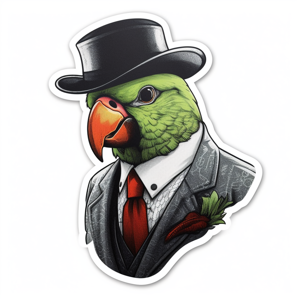 Quaker Parrot Vinyl Decal Sticker for Car, Laptop, Tumbler and more # 003751