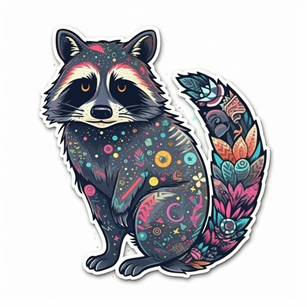 Raccoon Vinyl Decal Sticker for Car, Laptop, Tumbler and more # 007677