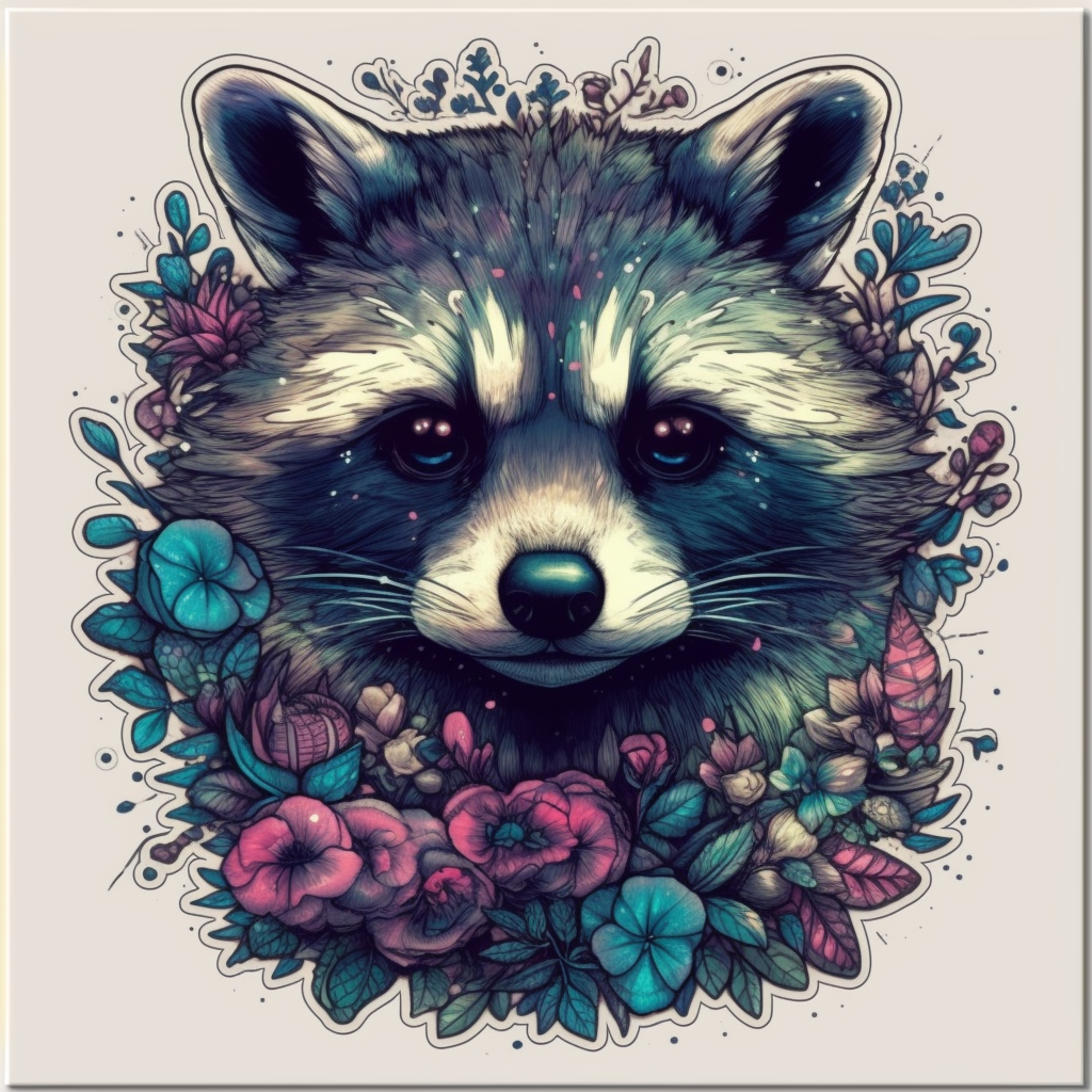 Raccoon Vinyl Decal Sticker for Car, Laptop, Tumbler and more # 007679