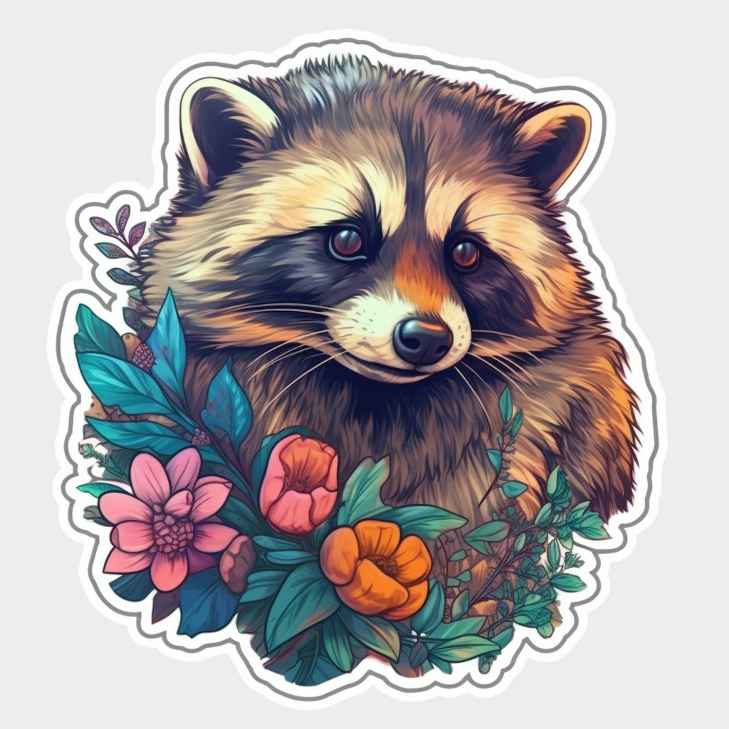 Raccoon Vinyl Decal Sticker for Car, Laptop, Tumbler and more # 007669