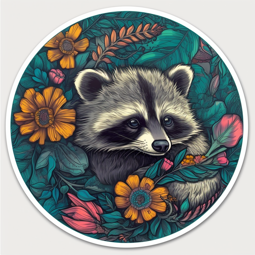 Raccoon Vinyl Decal Sticker for Car, Laptop, Tumbler and more # 007688