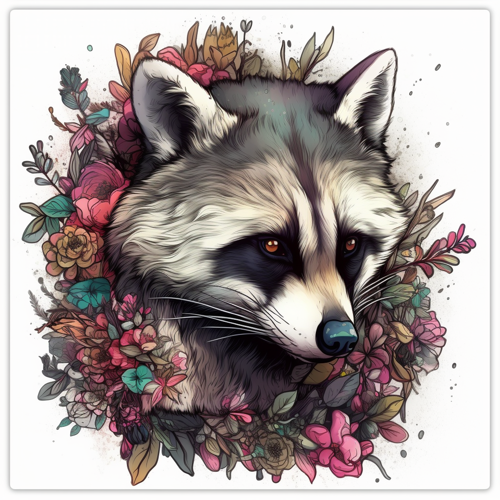 Raccoon Vinyl Decal Sticker for Car, Laptop, Tumbler and more # 007675