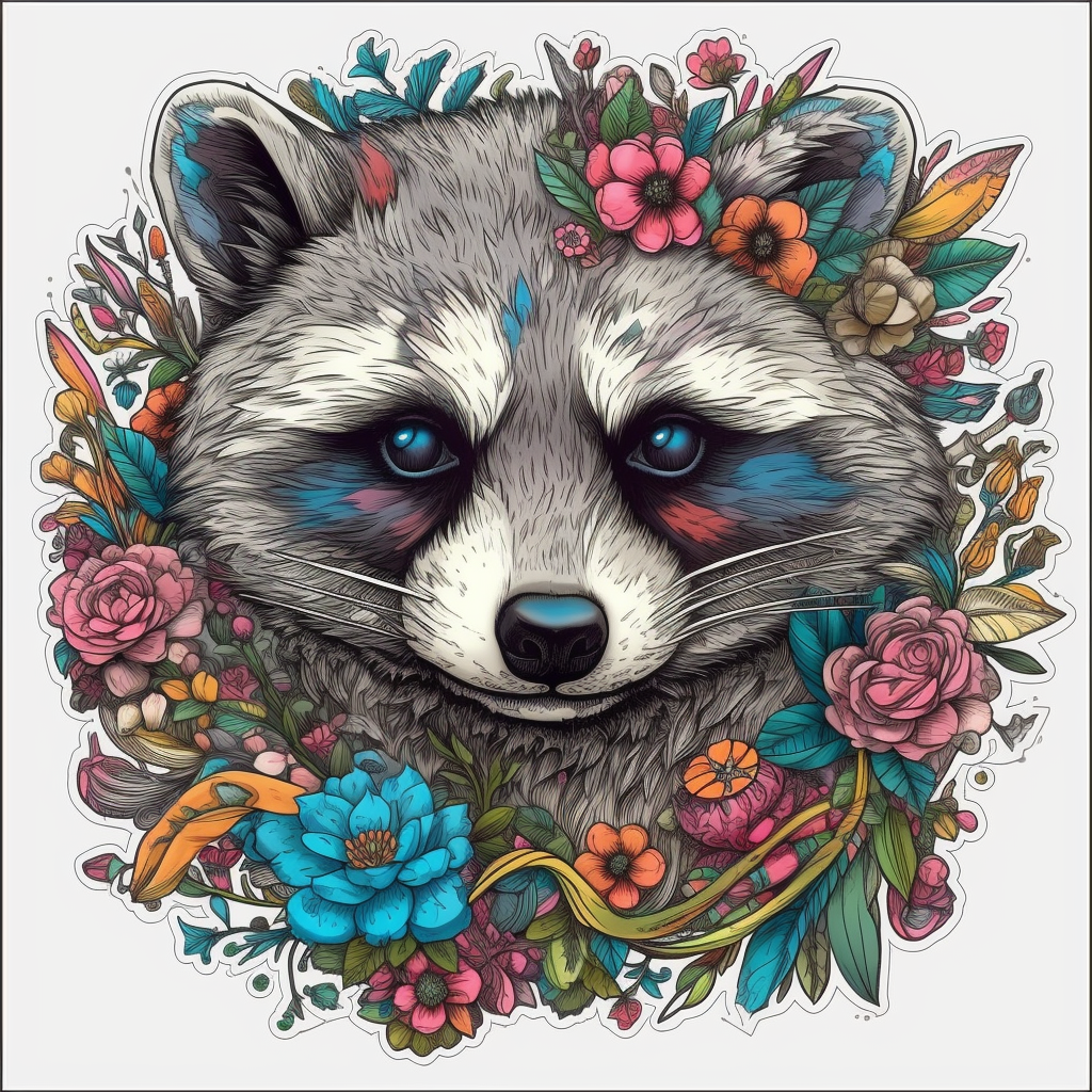 Raccoon Vinyl Decal Sticker for Car, Laptop, Tumbler and more # 007668