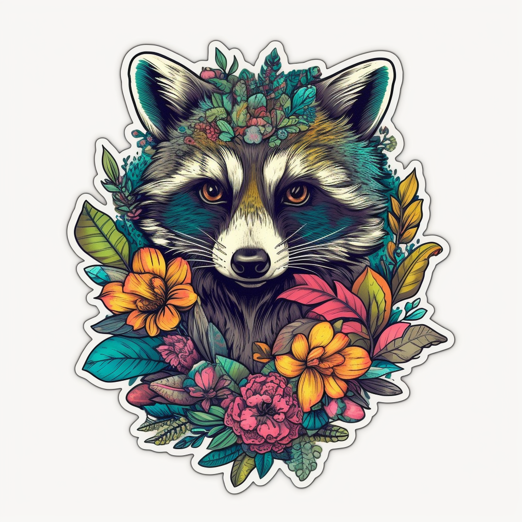 Raccoon Vinyl Decal Sticker for Car, Laptop, Tumbler and more # 007684