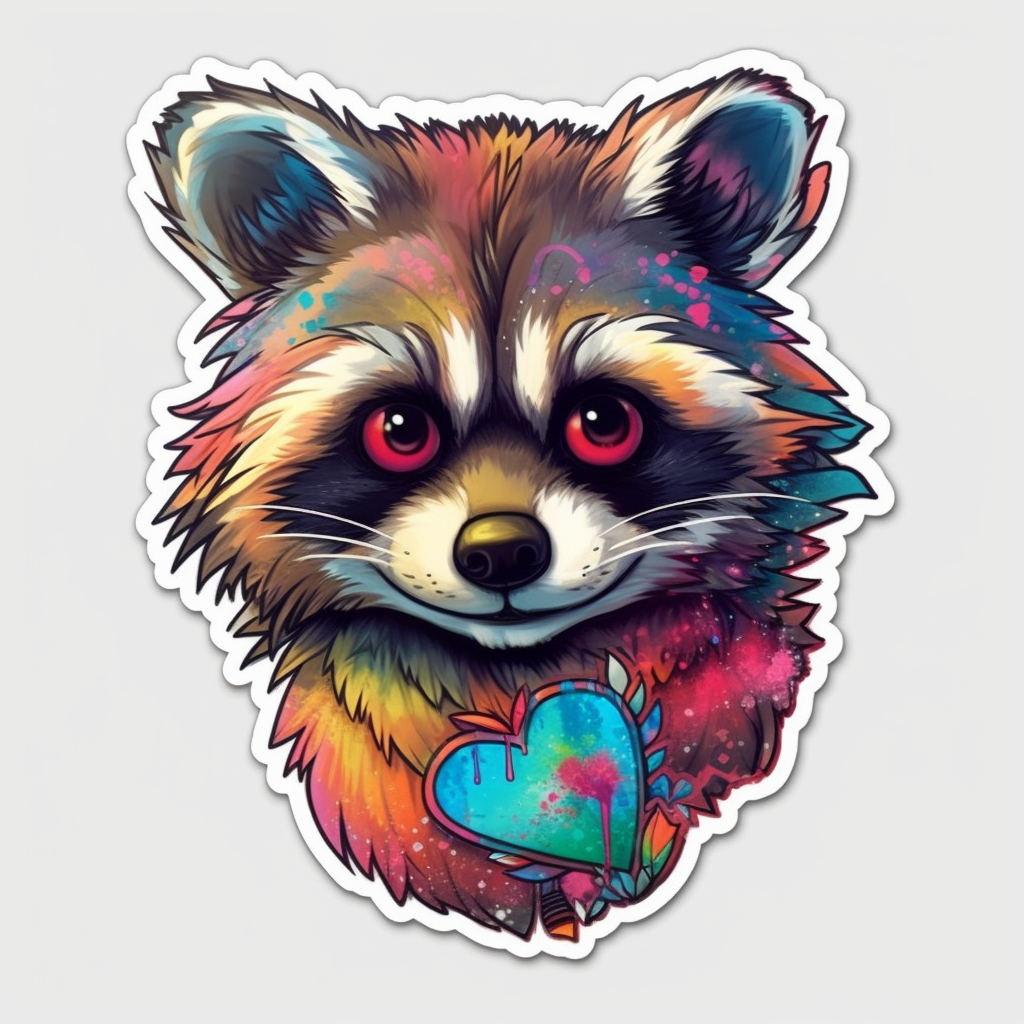 Raccoon Vinyl Decal Sticker for Car, Laptop, Tumbler and more # 007690