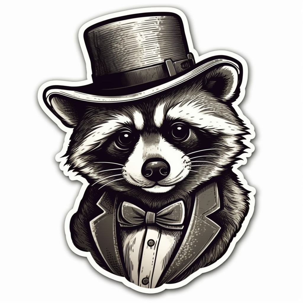 Raccoon Vinyl Decal Sticker for Car, Laptop, Tumbler and more # 007674