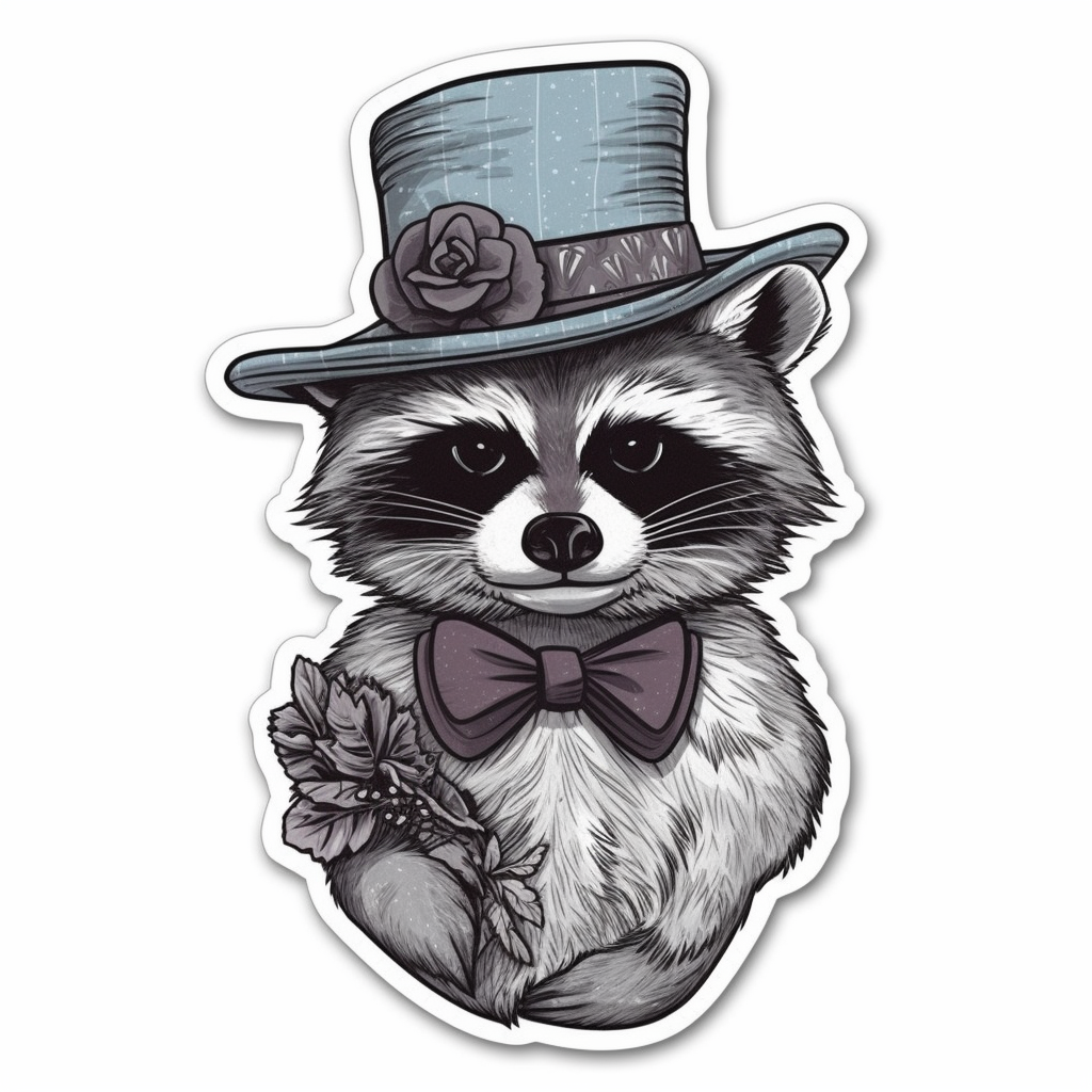 Raccoon Vinyl Decal Sticker for Car, Laptop, Tumbler and more # 007687
