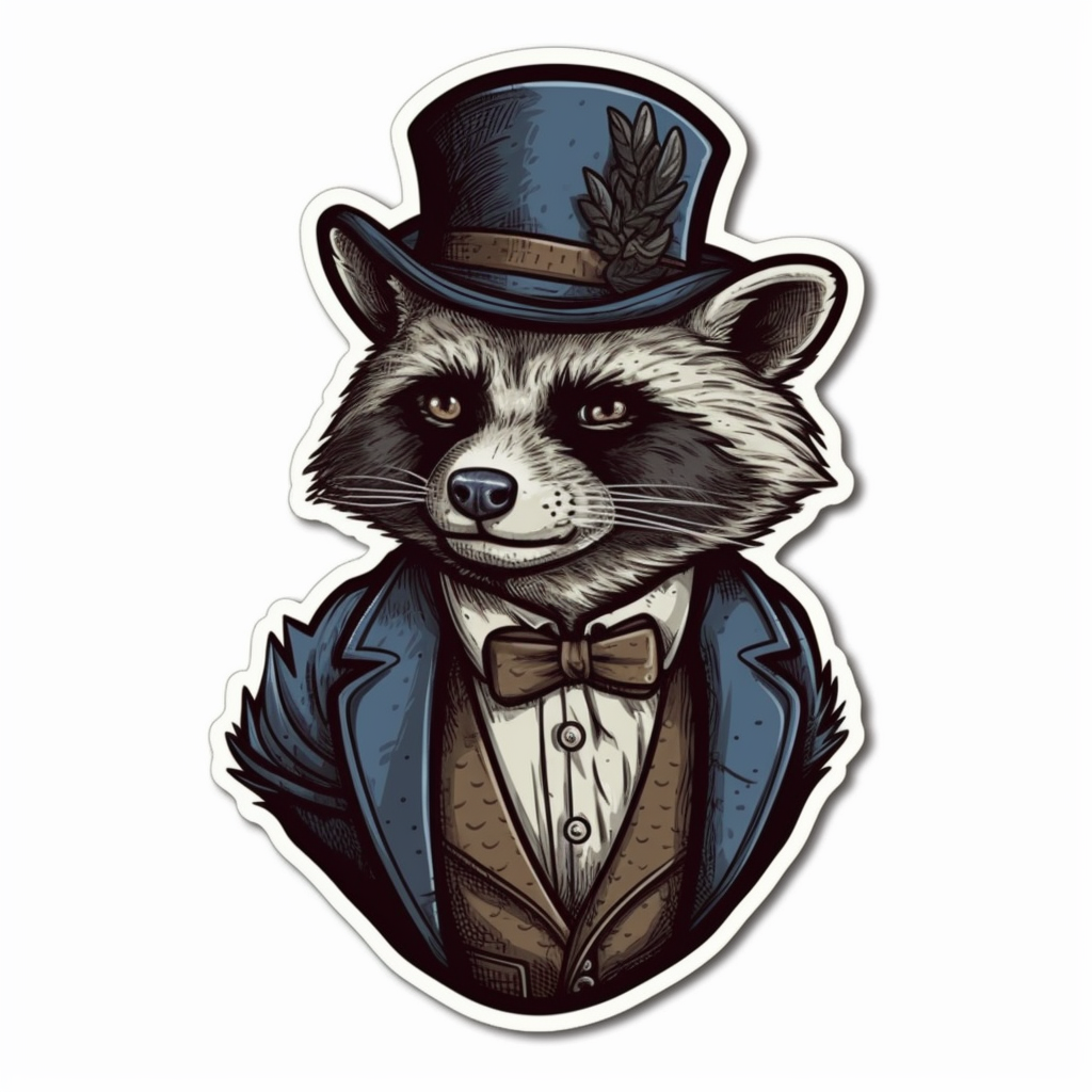 Raccoon Vinyl Decal Sticker for Car, Laptop, Tumbler and more # 007667