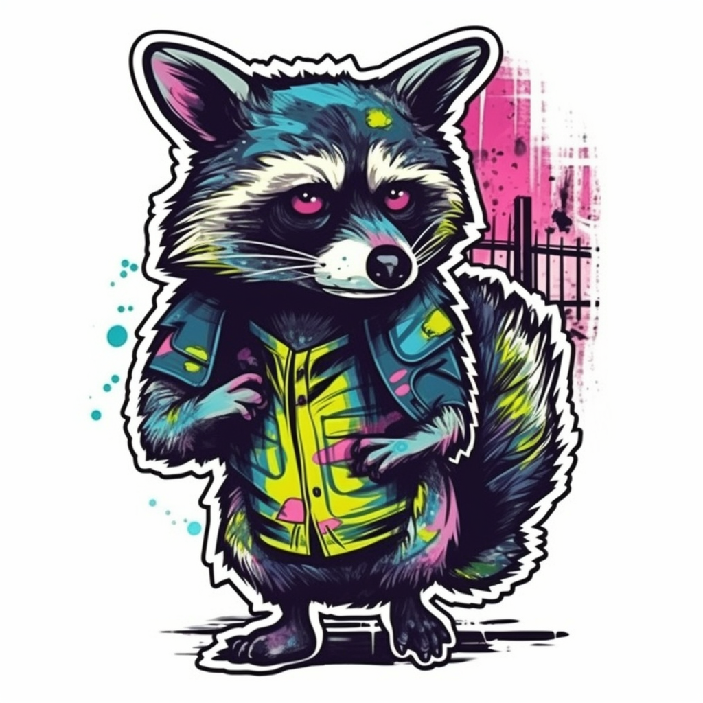Raccoon Vinyl Decal Sticker for Car, Laptop, Tumbler and more # 007697