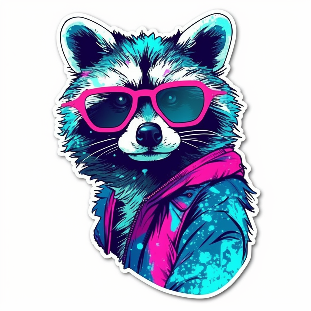 Raccoon Vinyl Decal Sticker for Car, Laptop, Tumbler and more # 007702
