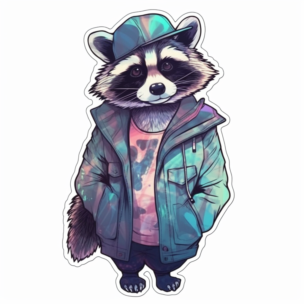 Raccoon Vinyl Decal Sticker for Car, Laptop, Tumbler and more # 007698