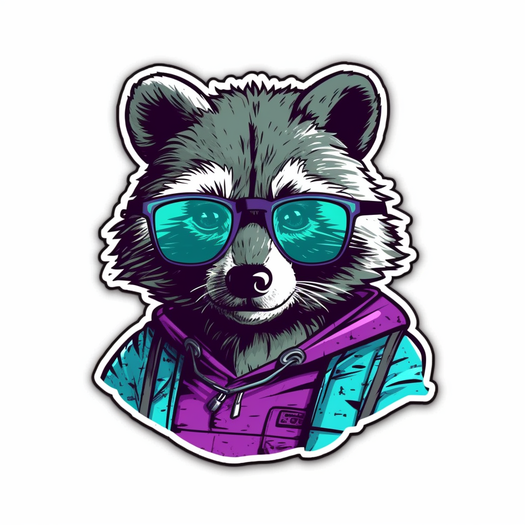 Raccoon Vinyl Decal Sticker for Car, Laptop, Tumbler and more # 007695