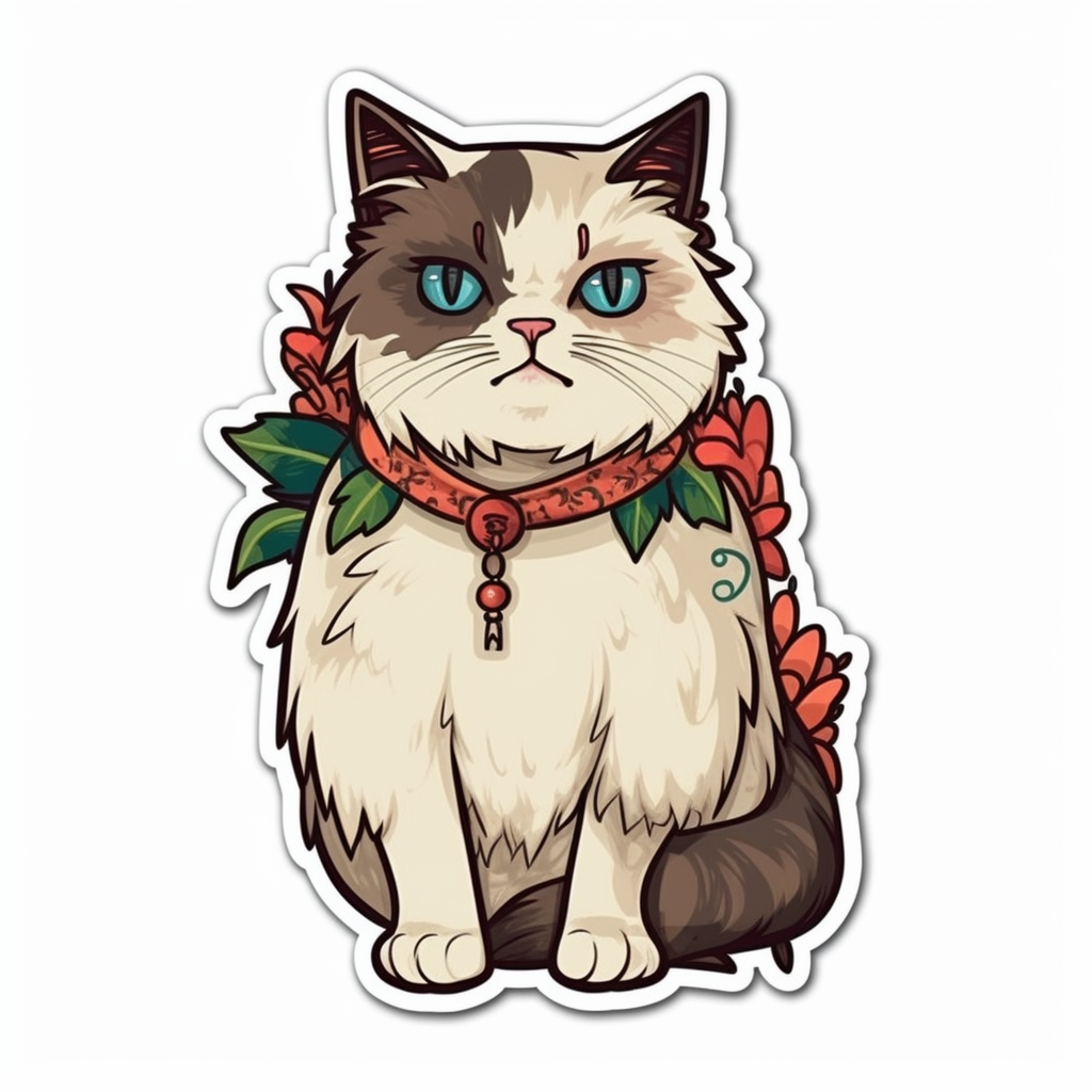 Ragdoll Cat Vinyl Decal Sticker for Car, Laptop, Tumbler and more # 003877