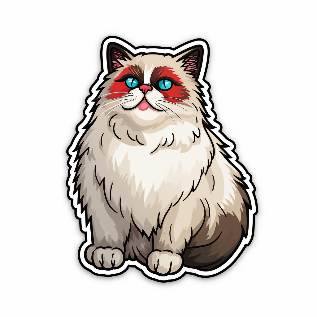 Ragdoll Cat Vinyl Decal Sticker for Car, Laptop, Tumbler and more # 003890