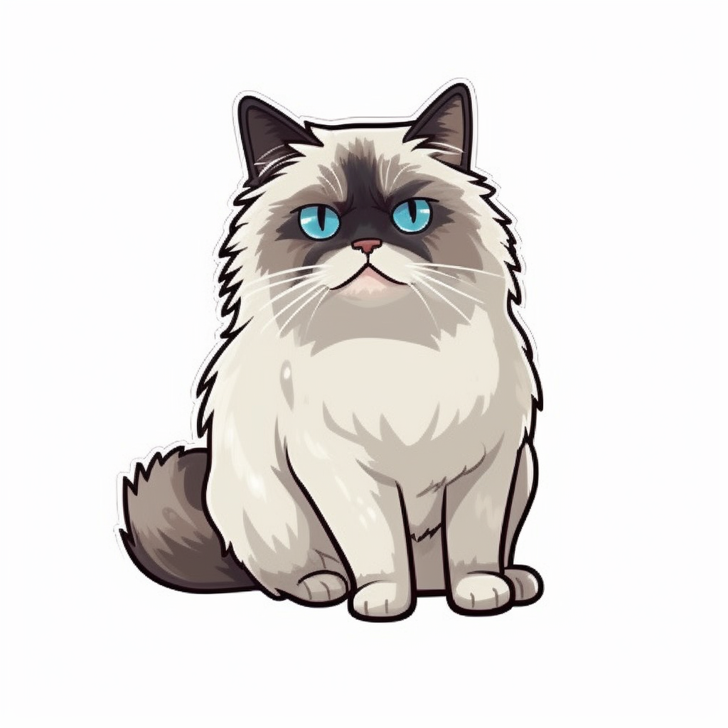 Ragdoll Cat Vinyl Decal Sticker for Car, Laptop, Tumbler and more # 003888