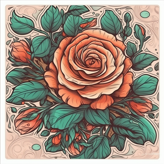 Rose Flower Vinyl Decal Sticker for Car, Laptop, Tumbler and more # 006096