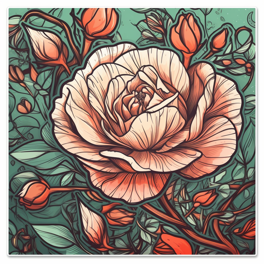 Rose Flower Vinyl Decal Sticker for Car, Laptop, Tumbler and more # 006105