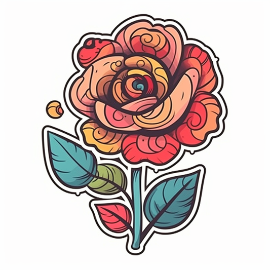 Rose Flower Vinyl Decal Sticker for Car, Laptop, Tumbler and more # 006100
